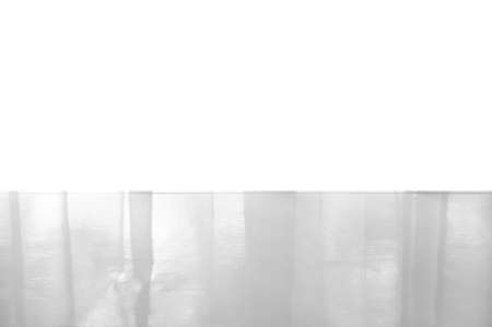top and side or 45 degrees view white vintage wood table or empty desk on front window light at home...