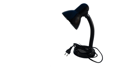 Black lamp on white  backgroundの写真素材
