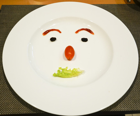 funny meal on the dishの写真素材