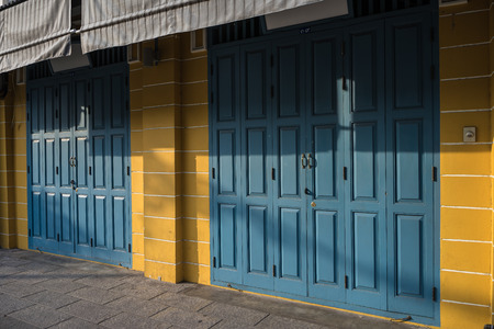 Colorful wooden doors and walls.の写真素材
