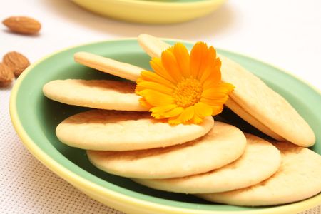 Fresh cookies on the plateの写真素材