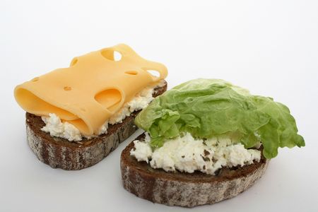 Sandwiches with soft cheese の写真素材