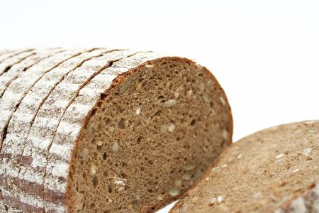 Sliced loaf of cereal breadの写真素材