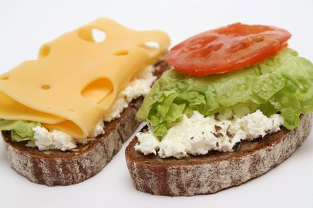 Sandwiches with soft cheese の写真素材