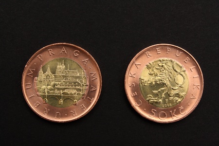 The front and back of Czech republic coins.の写真素材