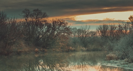 Morning on the riverの写真素材