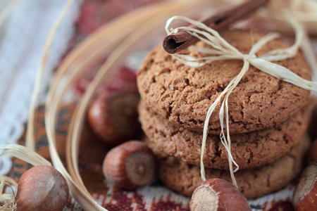 Homemade organic oat cookiesの写真素材