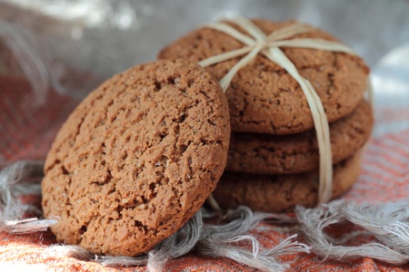 Homemade organic oat cookiesの写真素材
