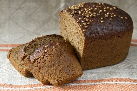 Bread with coriander seeds の写真素材