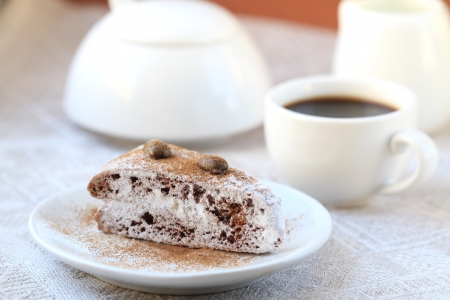 Chocolate cake and coffeeの写真素材