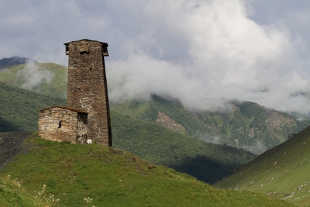 Architectural monuments of Upper Svanetia の写真素材