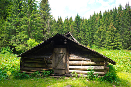 Old wooden house in the Ukrainian Carpathiansのeditorial素材