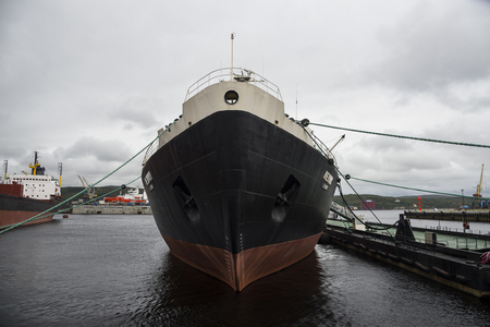 Murmansk, Russia, August 16, 2016. The first Soviet nuclear-powered icebreaker "Lenin" in Murmansk. Now it is a museumのeditorial素材