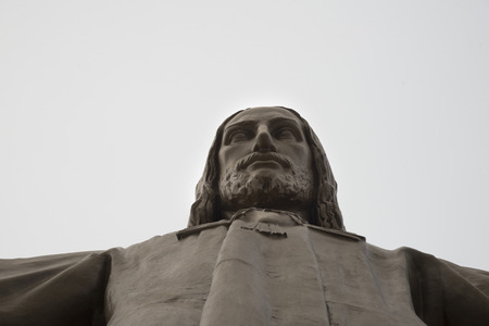 Barcelona, Catalonia, Spain, October 02, 2016. Jesus Christus Statue (by Josep Miret) at Temple Expiatori del Sagrat Cor on Summit of Mount Tibidabo in Barcelona.のeditorial素材