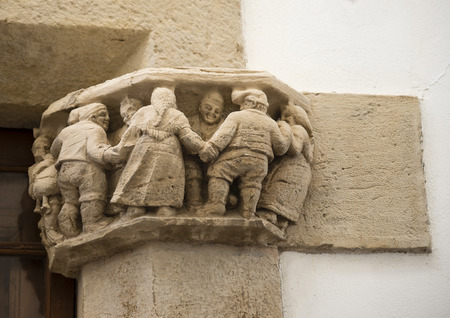 SITGES, CATALONIA, SPAIN - SEPTEMBER 29, 2016: Details of the facade Museum Cau Ferrat, Maricel Palace and Church of Santa Teclaのeditorial素材