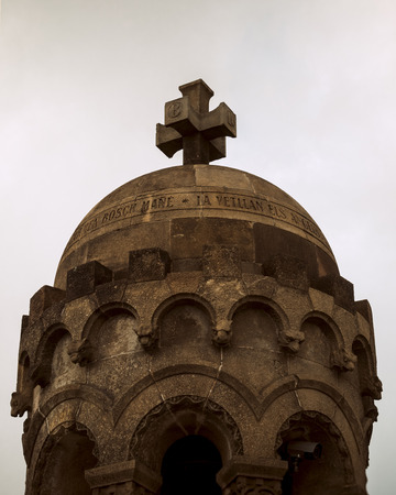 Barcelona, Catalonia, Spain.  Part of church of Temple Expiatori del Sagrat Cor (by Josep Miret) on Summit of Mount Tibidabo in Barcelonaの写真素材