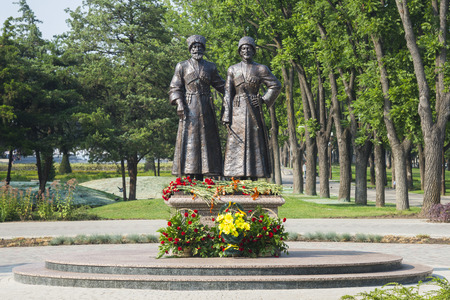KRASNODAR, RUSSIA -  JULY, 29, 2016: Monument "To Cossacks and Mountaineers â heroes of World War I"のeditorial素材