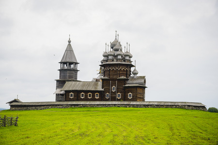 Kizhi Pogost is a historical site dating from the 17th century on Kizhi islandの写真素材