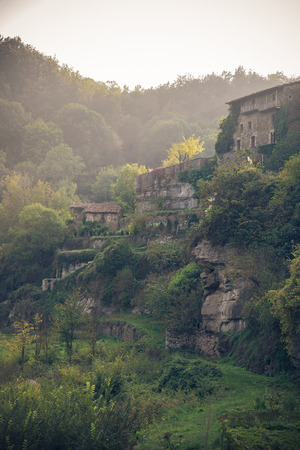 Rupit i Pruit, Catalonia - October 04, 2016.  Medieval catalan villageの写真素材
