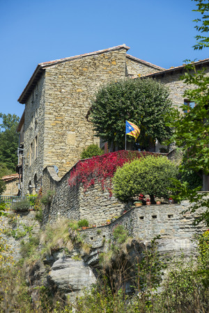 Medieval Catalan village in the subregion of the Collsacabra, Spain
