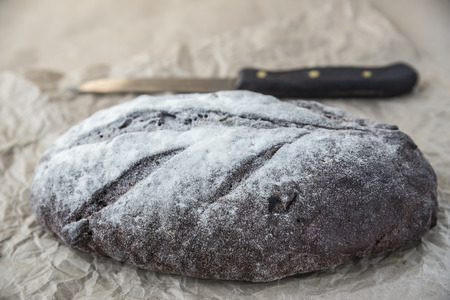 Black bread with walnuts and raisins
