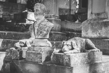 LVIV, UKRAINE - MARCH 28, 2017: Monument on Lychakiv cemetery, Lviv, Ukraineのeditorial素材
