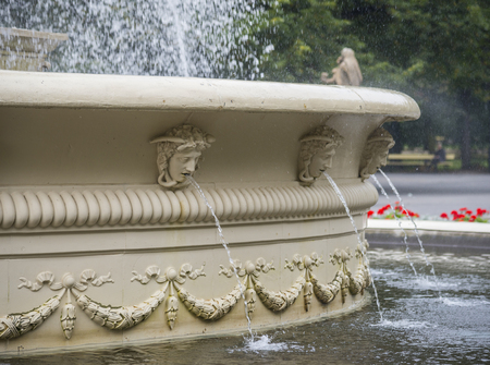 Fountain in the Saxon Garden, Warsaw, Polandの写真素材