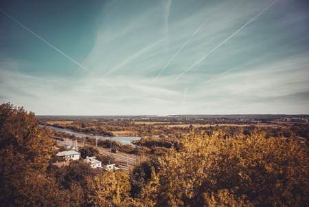 Panoramic view of the bridge in Vladimir city, Russia