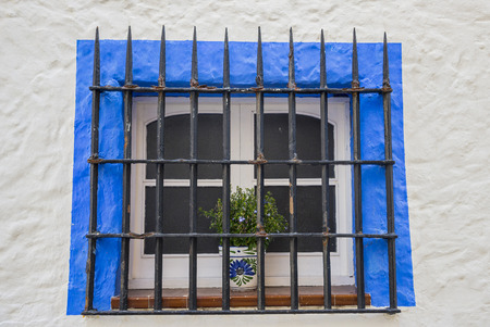 Detail of a typical house in the Mediterranean town Sitges, Catalonia. Spain