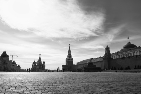 St. Basil's Cathedral and the Kremlin in Red Square, Moscow city, Russiaのeditorial素材