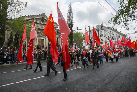 SEVASTOPOL / CRIMEA - MAY 09, 2017: Victory Day parade in Sevastopolのeditorial素材