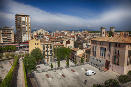 GIRONA, CATALONIA / SPAIN - JUNE 15, 2018: View of Girona cityのeditorial素材