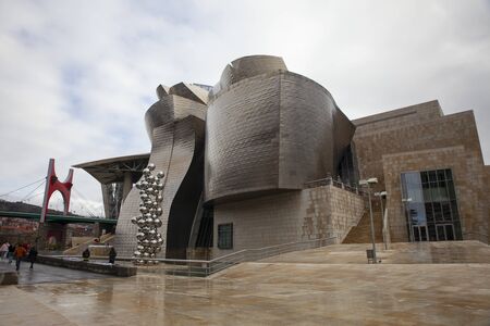 BILBAO, BASQUE COUNTRY / SPAIN - JANUARY 25, 2019: Guggenheim Museum Bilbao - museum of modern and contemporary art designed by Canadian-American architect Frank Gehryのeditorial素材