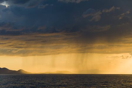 Beautiful sunset over the seaの写真素材