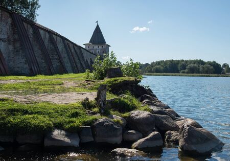 View of old Kirillo-Belozersky monastery. Kirillov, Vologda region, Russiaのeditorial素材