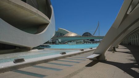 VALENCIA, VALENCIA / SPAIN - AUGUST 08, 2019: City of Arts and Sciences - cultural and architectural complex in the city of Valencia, Spain.のeditorial素材