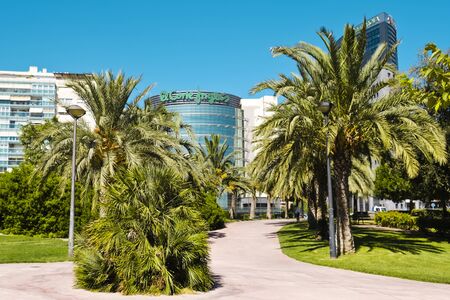 VALENCIA, VALENCIA / SPAIN - AUGUST 08, 2019: Cityscape, summer day in Valenciaのeditorial素材