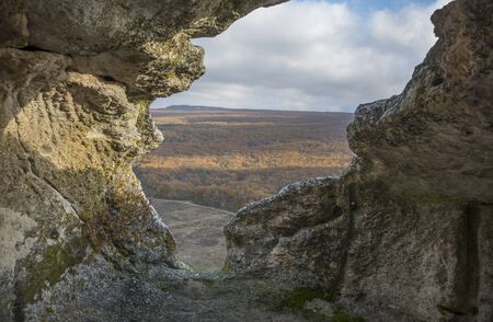 Caves of the ancient city of Eski-Kermen. Crimea