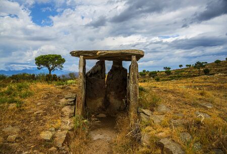 Dolmen Vinyes Mortes. Spain, Catalonia, province of Gironaの写真素材