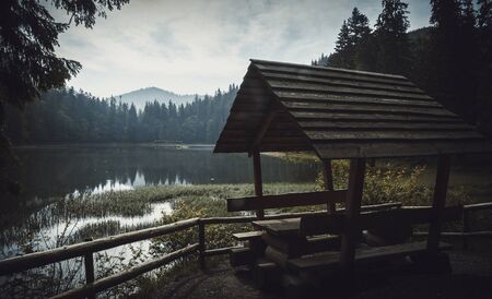 Mountain Lake Synevyr. Carpathian Mountains, Ukraineの写真素材