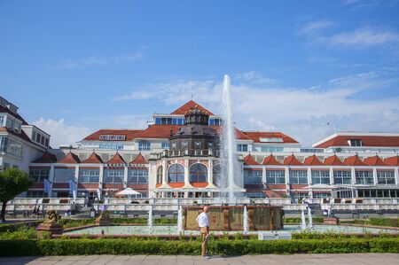 SOPOT, POMERANIAN VOIVODESHIP / POLAND - JULY 29, 2018: View of beautiful fountain in Sopot, Eastern...