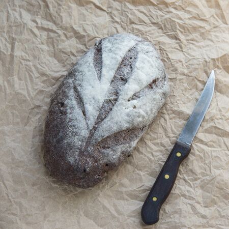 Black bread with walnuts and raisins