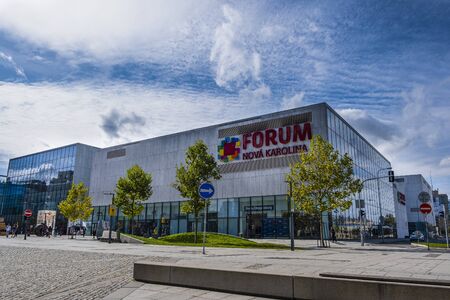 OSTRAVA / CZECH REPUBLIC - SEPTEMBER 29, 2019: Forum Nova Carolina - Shopping Centerのeditorial素材