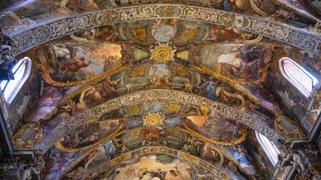 VALENCIA / SPAIN - AUGUST 07, 2019: Interier of San Nicolas church in Valencia cityのeditorial素材