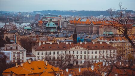 Beautiful view on the Prague city, Czech Republicの写真素材