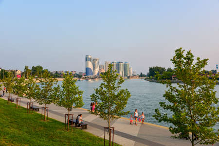 KRASNODAR, RUSSIA - JULY, 31, 2016: Embankment of the city, river Kubanのeditorial素材