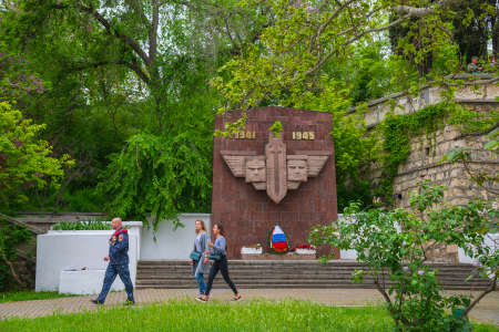 SEVASTOPOL / CRIMEA - MAY 09, 2017: Monument to the Black Sea scouts, Fighters of the invisible front, Sevastopolのeditorial素材