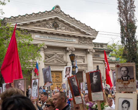 SEVASTOPOL / CRIMEA - MAY 09, 2017: Parade on the Victory Day. Action Immortal regiment