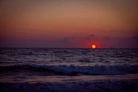 Amazing sea sunset on the Black sea. Autumn landscapeの写真素材