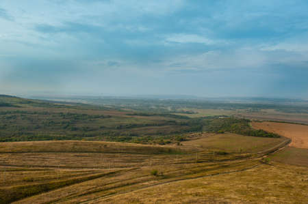 Top view of the fields. Summer landscape in the Krasnodar kraiの写真素材
